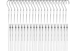 FOLANDO Saltwater Wire Trace Rigs with Circle Hooks (20pcs) - 7 Strand Steel Leaders with Barrel Swivels - 23cm Pre-Assembled Fishing Rigs for Lure & Sea Fishing 2/0#
