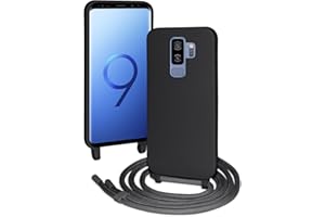 FERLAN Silikon Handykette für Samsung Galaxy S9 Plus Hülle mit Band,Stylische Verstellbarer Halskette Handyhülle,Necklace Hülle mit Band,Handyhülle für zum Umhängen,Schwarz