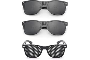 chenyayun 3 Pcs Pinhole Glasses Vision Correction Glasses Anti Myopia Spectacles Eyes Exercise Vision Correction Glasses for Eyesight Protection and Improving Vision,Black
