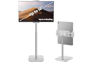 tounee Monitor portatile e supporto per tablet, capacità di carico 2kg, altezza regolabile fino a18,11, ideale per dispositivi da4,7 a16 (monitor portatili da15,6", iPad, iPhone, Kindle)-Bianco