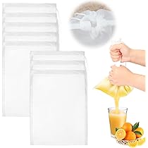 Lot De 10 Sachets à Lait De Noix En Étamine – Réutilisables, 20x30 Cm, Pour Jus, Yaourt, Café