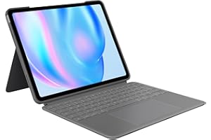 ‎LOGITECH Logitech Combo Touch iPad Air 13 Zoll (M2/M3) (2024/2025) Tastatur-Case – Abnehmbare Tastatur mit Hintergrundbeleuchtung und Halterung, komfortables Tippen, Multi-Use-Modus, Deutsches QWERTZ - Grau