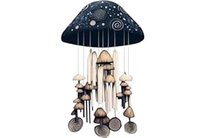 Carillons éoliens en Forme de Champignon, colorés carillons à Vente Forme de Champignon artificiels Unique, Cloche éolienne décorative en résine Peinte pour l'extérieur, décoration de Jardin.