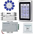 OBO HANDS Full Home Access Control System Kit Set Metal 1000 Users Keypad +DC 12V Electric Drop Lock+12V 3A Power Supply+ Door Exit Button + 10pcs RFID Blue 125KHz Keyfobs (with Electric Drop Lock)