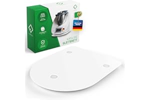 FLIPLINE AirSlide deska ślizgowa Thermomix TM6 / TM5 [mineralny kamień akrylowy] – elegancki ślizgacz z nóżkami teflonowymi – porusza się jak sam – chroni wrażliwą wagę (biała)