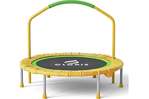 CLORIS 38'' Foldable Fitness Trampoline - Max Load 220lbs, Rebounder with Adjustable Foam Handle Indoor/Outdoor Fitness Body Exercise