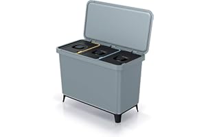 Sistema clasificador de reciclaje 3x10L color gris KEDEN