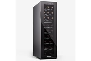 KLARSTEIN Cantinetta Vino Refrigerata a Zona Doppia per Interno/Esterni, Frigo Bar, Cantina Vino con Porta in Vetro, Mini Frigo Silenzioso, Frigorifero Piccolo Touch Control, 5-18°C, 24 Bottiglie