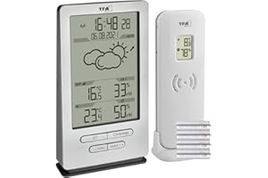TFA Dostmann Xena 35.1162 Estación meteorológica inalámbrica con sensor exterior, temperatura interior y exterior, previsión meteorológica, reloj radiocontrolado, humedad del aire, para colocar/colgar