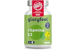 GLORYFEEL Vitamina K2 MK7, 200 Compresse, Eletto PRODOTTO DELL'ANNO 2025, Qualità Premium K2VITAL®, 200µg per Compressa, Menachinone Premium 99,7+% All Trans MK7, Integratore per Articolazioni & Cartilagini
