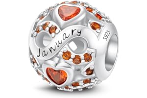 LONGLUCK Doce Meses Birthstone Charm para Pulseras y Collares Regalos para Mujer