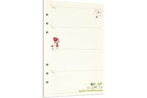 Zelten 45 Sheets 90 Pages Colorful Loose Leaf Punched Paper Refills Paper for 6 Hole Binder Personal Organizer Diary Notebook Refillable Planner (A5, Fairy Tale Weekly Planner)
