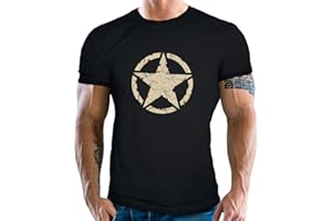 GASOLINE BANDIT Klasyczna koszulka dla fanów armii amerykańskiej: Vintage Star