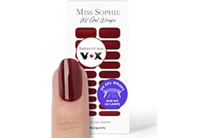 ‎MISS SOPHIE Original Miss Sophie UV Gel Nagelfolien Burgundy UV I 20 UV Gel Nagellack-Streifen einfarbig I Für Finger- & Fußnägel