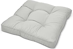 Beautissu Coussin extérieur Jardin Assise – Coussin Chaise Jardin idéal pour extérieur, Jardin, Balcon - XLuna - 50x50x10 cm - Gris Clair