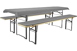 ‎BRANDSSELLER Brandsseller Auflagenset für Bierzeltgarnituren 3-teilig 2 Bankauflagen gepolstert 220x25 cm und 1 Tischdecke 240x70 cm für alle gängigen Festzeltgarnituren Bierbankauflagen Outdoor - Anthrazit