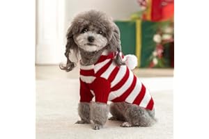 GOSHIES Sweter dla psa, czerwony, ubranie dla małych psów, kamizelka, koszulki dla małych psów, rozciągliwy sweter, sweter z kapturem, rozmiar S