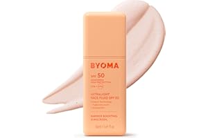 BYOMA SPF 50 Face Fluid (50ml) Ultra-Lightweight Facial Sunscreen for All Skin Tones - Luminous Glow, No White Cast - SPF Moisturiser, Strengthens Skin Barrier