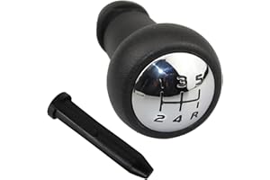 Xiciki 5-Speed Car Gear Shift Knob, Black Chrome Finish, Clear 5 Speed Scheme, Perfect OEM Replacement for Peugeot 206 207 307, Citroen C2 C3 C4 C5, Gear Shift Lever Knob