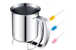 WOWLELA Dispensador de masa de acero inoxidable, 800 ml, dispensador de masa para panqueques, dispensador de masa para panqueques a mano, dispensador de masa con mango de compresión, herramienta de cocina