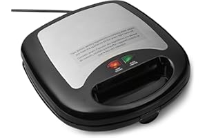 Amazon Basics 3-in-1 Toastie Maker, Panini Press and Waffle Maker with Removable Plates, 700W, Black