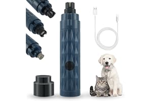 Mokeum Lima Unghie Cani, tagliaunghie Elettrico con Luce LED, 2 velocità a Basso Rumore Tagliaunghie per Cani Elettrico per Cani e Gatti di Piccole Dimensioni Medie (Blu)
