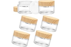 YHSKJCD 6 barattoli cosmetici da 30 ml, contenitori vuoti per cosmetici, piccoli barattoli di vetro con coperchio e fodera, per cosmetici, polvere, lozioni, creme (B)