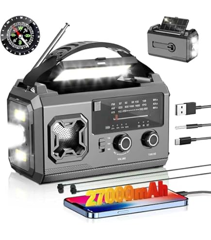 Feegar Oze 3 Pro Radio solaire portable à manivelle d'urgence avec AM