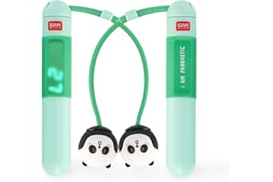Legami - Corda per Saltare Senza Fili Jump Around, Contatore Digitale per Il Monitoraggio dei Salti, Corda Regolabile Inclusa, Tema Panda, 2,6 x 15,5 cm