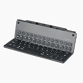 ZZR SEVEN Bluetooth Foldable Keyboard with Stand and Portable, Travel Clave Compatible with Windows iOS Android iPhone and Tablet
