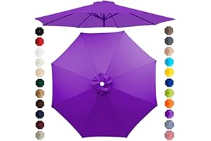 Chinimon Replacement Parasol Canopy 2m/2.5m/2.7m/3m/3.5m, 6/8 Arms Parasol Replacement Cover, Garden Parasol Replacement Canopy for Garden Umbrella Yard Beach