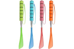 GeRRiT 4 Pezzi Telescopico Calzascarpe, Calzascarpe Lungo Plastica, 4 Colori Asta di Metallo 29-70 cm, Calzante Lungo con Comoda Impugnatura Adatto a Tutti