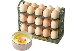 Rianpesn Huevos para refrigerador, Bandeja Almacenamiento Huevos para Puertas Laterales Nevera con 3 Capas, Soporte para Huevos Que Ahorra Espacio con diales Registro