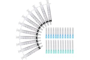 Taitus 150PCS Industrial Syringe Set,3mL Laboratory Plastic Syringe Tool, Syringe 50 Set, Include Green 21G Needles and Blue 23G Injection Needles,for Experimental Research and Pet Feeding
