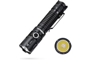 Wurkkos TD04 Linterna Led Táctica Recargable 5000mAh de potencia, 3000 Lumen, Linterna linterna edc con Interruptor Táctico Negro, IPX8,linterna led recargable linternas led alta potencia