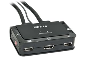 Lindy Commutateur KVM HDMI Compact USB 2.0 Audio, 2 Ports