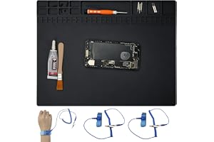 Antistatisk matta ESD-säker för elektronik med ESD-armband och jordningskabel, värmebeständig ESD-lödmatta, Stort arbetsområd