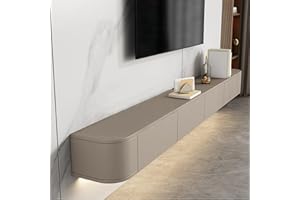 HYANXUE Soporte flotante para TV, estantes de TV montados en la pared con puerta, consola multimedia de TV, armario flotante para TV, banco de TV de gran almacenamiento debajo de la TV (caqui, 47.2