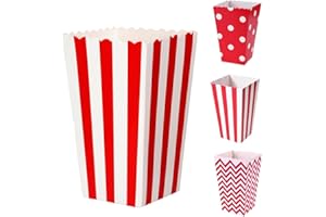 JOYSKY 26 Stück Popcorn Boxen Popcorntüten Klein Candy Container Candy Boxen Papier Popcorn Tüten Pappe Snack Boxen für Partysnacks Bonbons Popcorn Geschenktüten Weihnachten