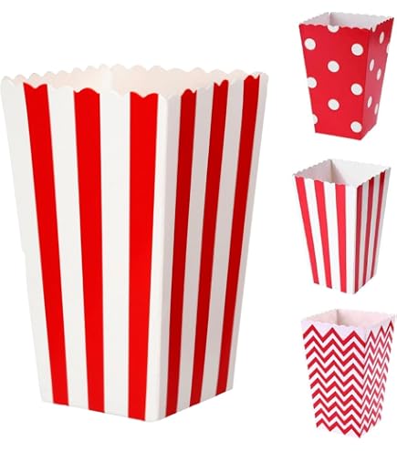 Popcorn-Faltbecher Aus Pappe, Mehrfarbig, 1-2 Liter Fassung, Von Popcorn-World Für Partys Und Kinoabende
