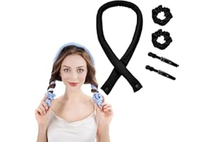 ‎ZETIY Lockenwickler Locken Ohne Hitze, Heatless Curls Band Seidenhaar Lockenwickler, Heatless Hair Curler mit Haarnadel, Wave Formers über Nacht, Hair Curler no Heat DIY Frisurenset (Schwarz)