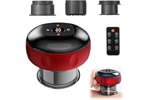 FORESTM 5-in-1 Electric Cupping Therapy Set, Rechargeable Cupping Massager with 12 Levels Adjustable, Smart Cupping Machine with Remote Control for Back, Neck, Shoulder Pain Relief (Red)