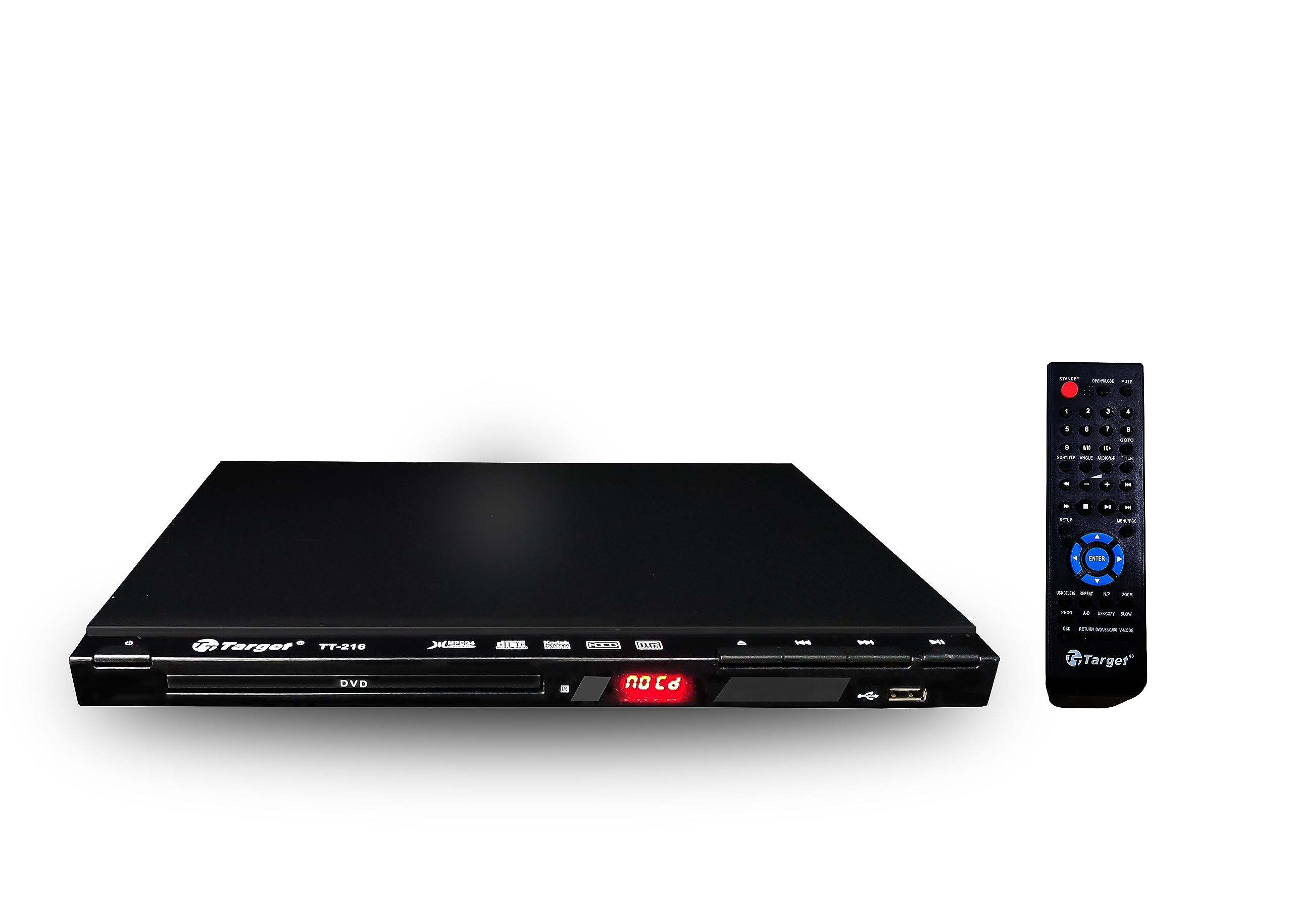 Target TT- DVD 216 MPEG4 Technology 5.1 Channel DVD Player 100 watts with Built-in Speaker, MIC, CD Ripping, LED Display, Hi Fi Amplifier USB, SD/MMC & Remote