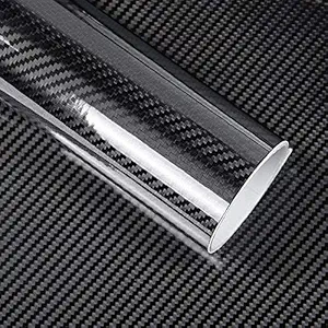 Tufkote Car Roof Wrap Vinyl Size 4 feet x 6 feet, Black (5D Carbon Design Gloss)