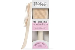 Tangle Teezer Large Ultimate Detangler Hairbrush - Cepillo Desenredante Grande para Cabello Grueso, Rizado y Largo - Pelo Seco y Mojado - Púas de Doble Altura, Menos Rotura y Sin Nudos - Capuchino
