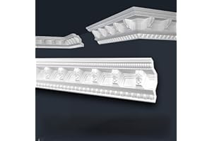 MARBET DESIGN Marbet soffitto modanature bianco pacchetto risparmio di styrofoam EPS - stucco modanature fantasia, nel design tradizionale - (20 metri B-23) profili angolari profili per pareti modanature d'angolo