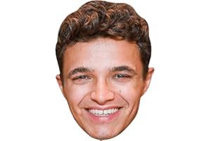 CELEBRITY CUTOUTS Lando Norris (Brown Hair) Maska z Celebrytą, Płaska Kartonowa Twarz, Elegancka Maska