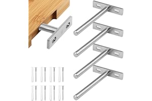 YEYIT 4 sztuki wiszących uchwytów do regału, 15 cm, niewidoczne, pływające wsporniki regałowe, mocowanie ścienne do montażu na ścianie, ukryte półki ścienne, srebrne