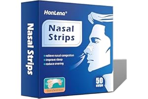 HONLENA 50 Tiras Nasales Antironquidos Para Dormir,Nasal Strips Deportivas,Tiritas Nariz Respirar Para Facilitar La RespiracióN Durante El SueñO Alivia InstantáNeamente La CongestióN Nasal