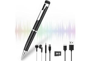 MUCEK Diktiergerät mit 64GB Kartenleser mit Rauschunterdrückung, Aufnahmegerät, USB Lesegeschwindigkeit Tragbar Abhörgerät Digital für Interview Vortrags Meeting